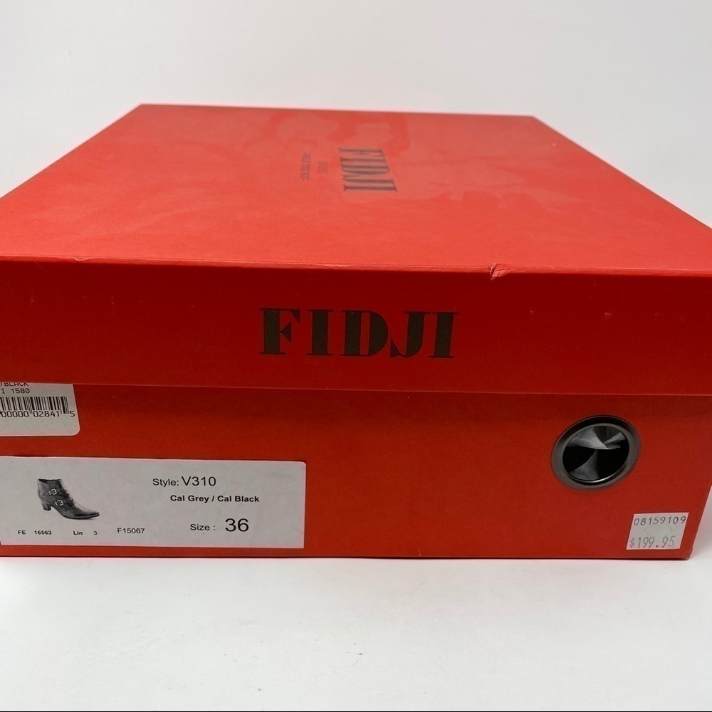 Fidji V310 leather point toe buckle ankle booties - Picture 7 of 9